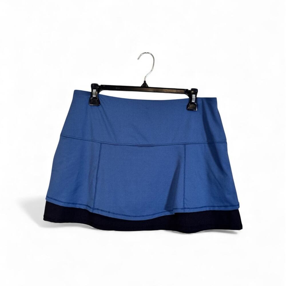Lucky In Love Blue Black Mini Tennis Skort Skirt Womens L Golf Athletic Gorpcore